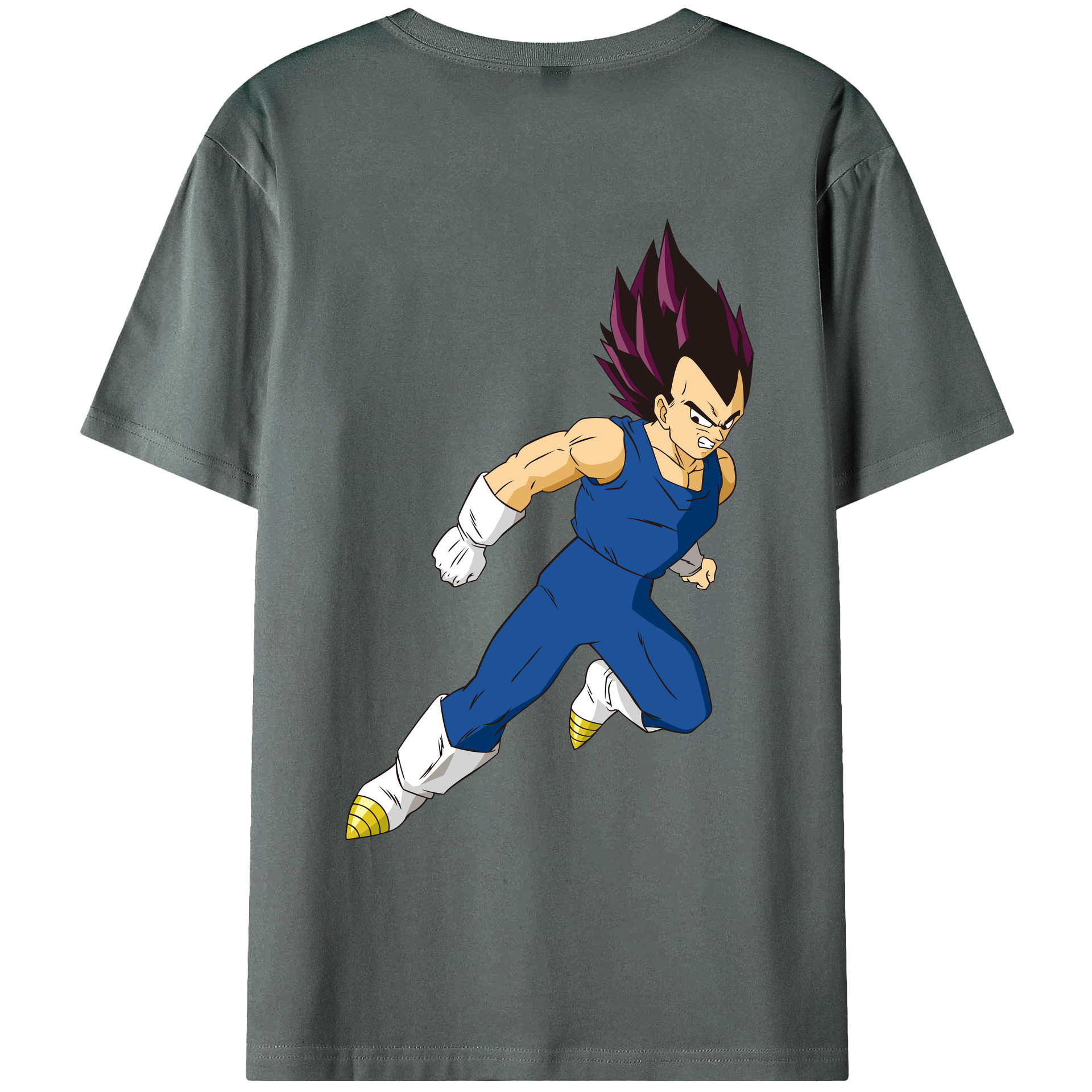 （画像用） ドラゴンボール ベジータ四世（Bejīta Yonsei）DRAGON BALL Vegeta IV 綿100％ メンズ半袖Tシャツ（バックプリント） 通気性